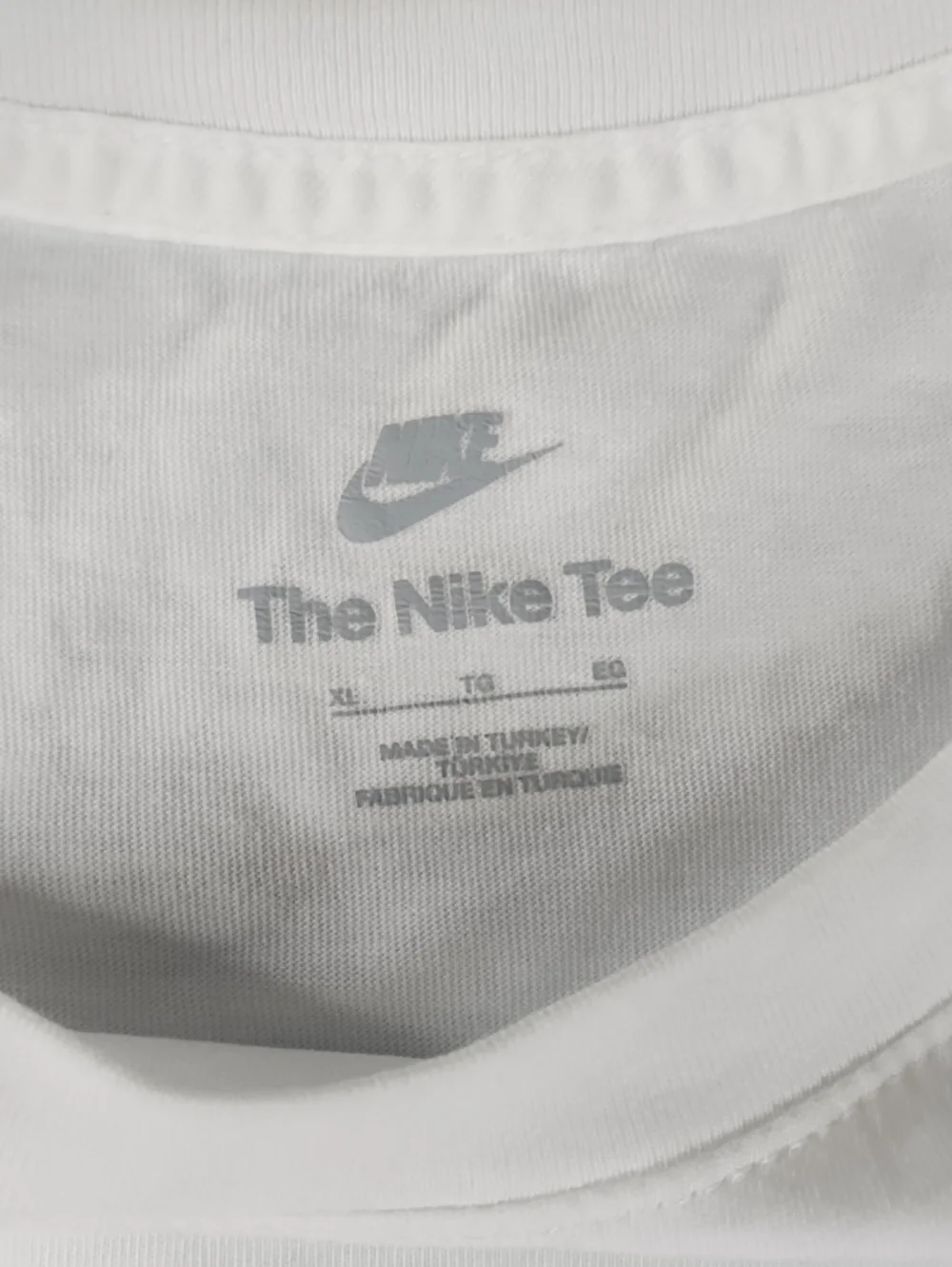 Nike White Short Sleeve Tee with Multicolor Swoosh
